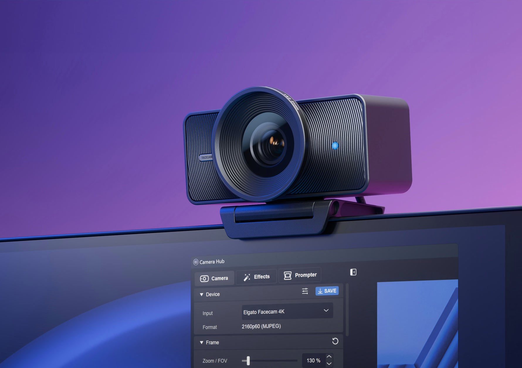 Elgato Facecam 4K 4K60 Studio Webcam Black - 10WAF9901