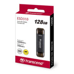 Transcend ESD310C 128GB Portable SSD USB-C and USB-A Black