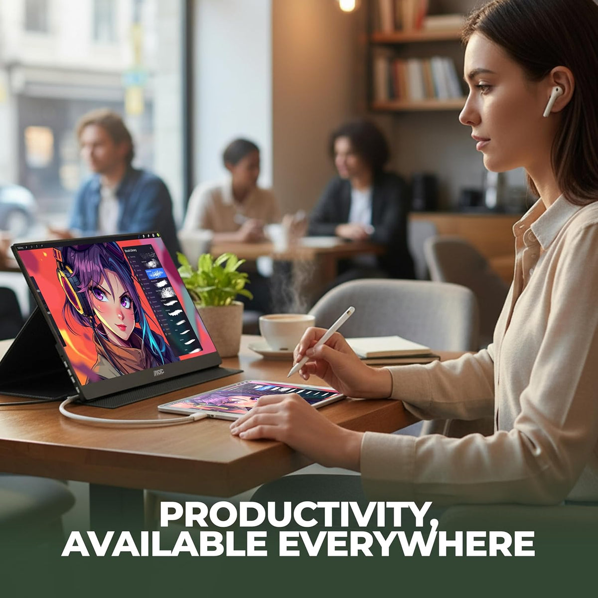 AOC 16T20 15.6-inch Full HD USB-C Portable Monitor AOC-16T20