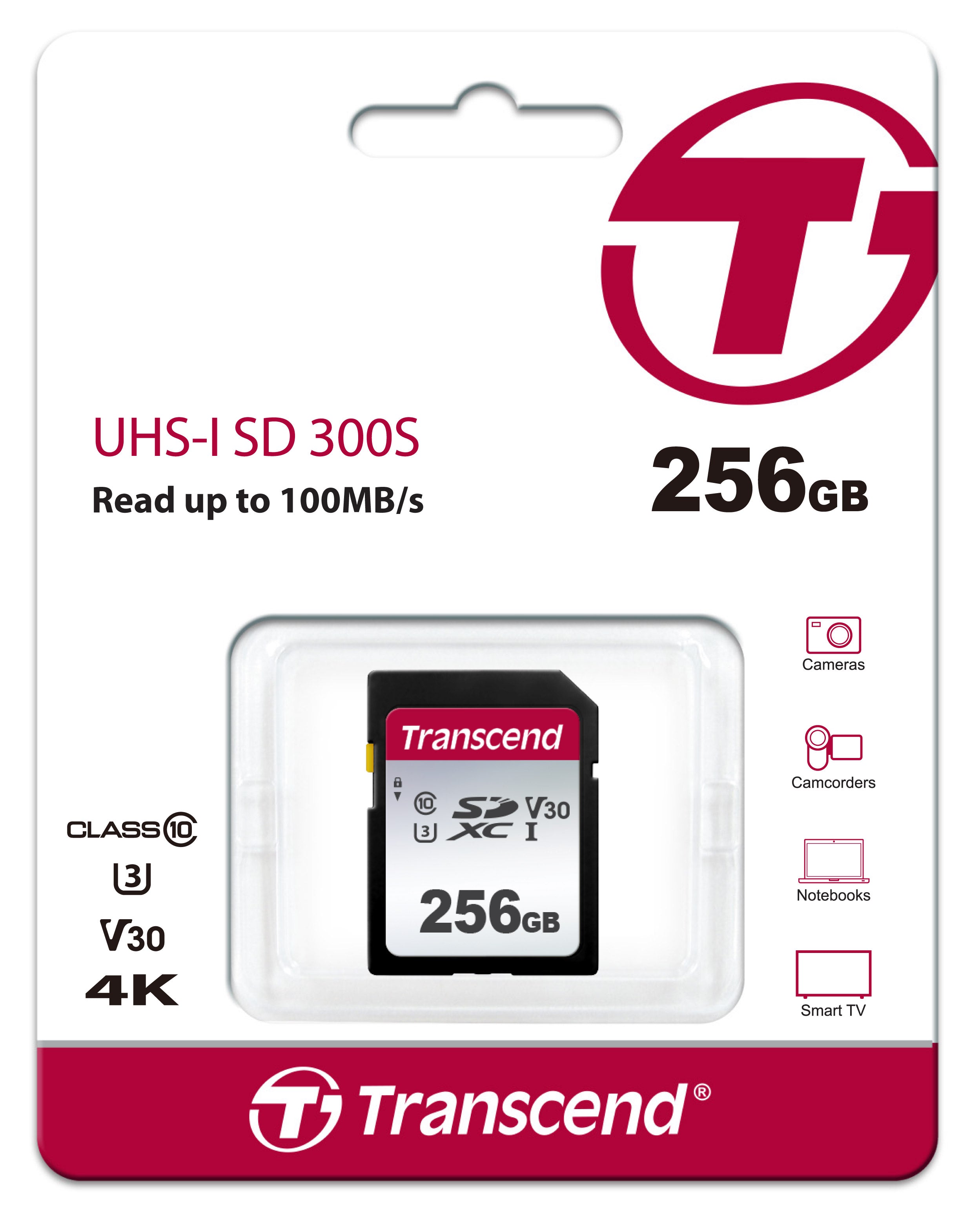 Transcend 300S 256GB SDXC UHS-I U3 V30 Memory Card