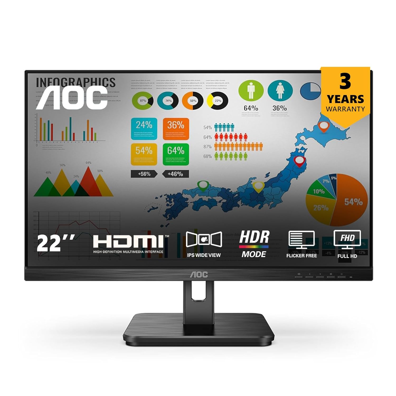 AOC 22E2HM 21.5-inch Full HD VA Monitor AOC-22E2HM