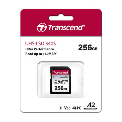 Transcend 340S 256GB SDXC UHS-I U3 V30 A2 Memory Card