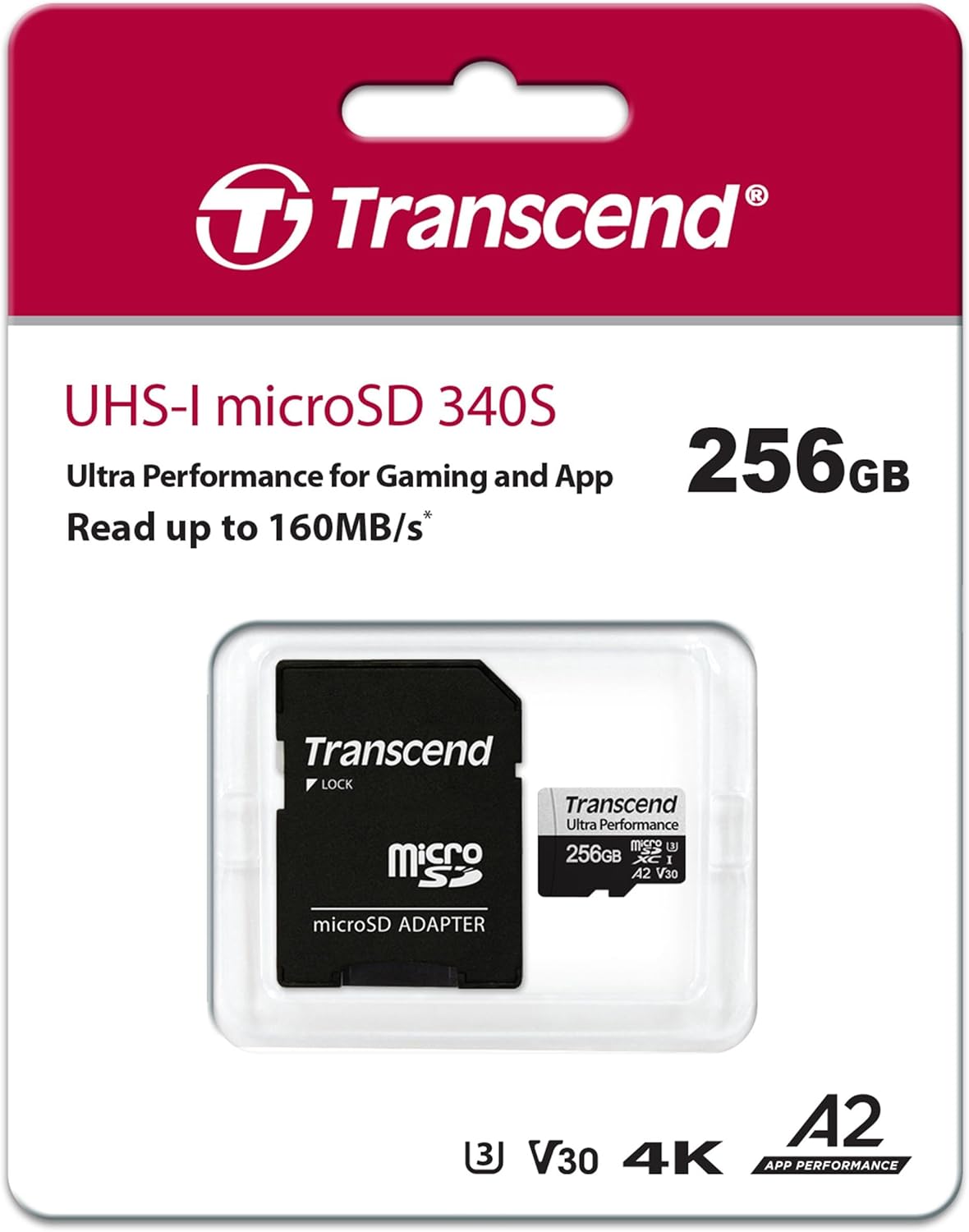 Transcend 340S 256GB microSDXC UHS-I U3 V30 A2 Memory Card