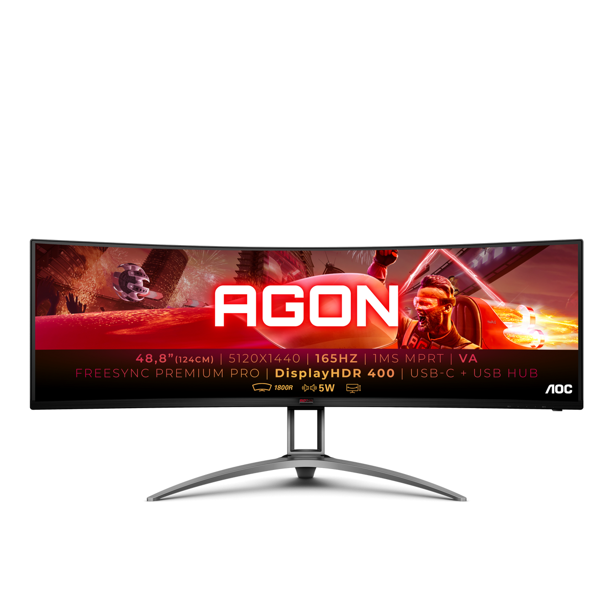 AOC AGON AG493UCX2 49-inch DQHD 165Hz Curved Gaming Monitor