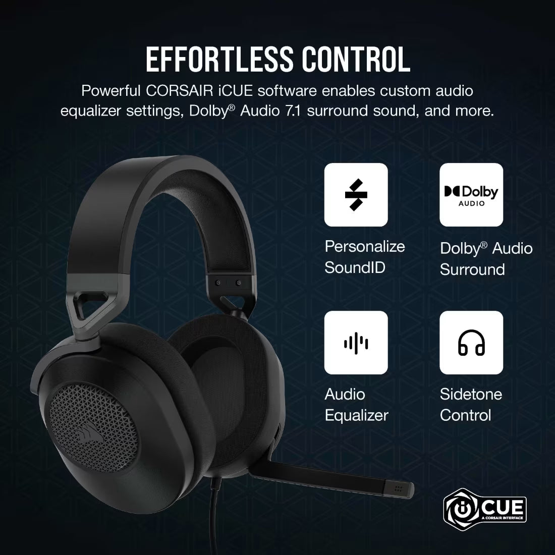 CORSAIR HS65 SURROUND Wired Gaming Headset Carbon - CA-9011270-AP