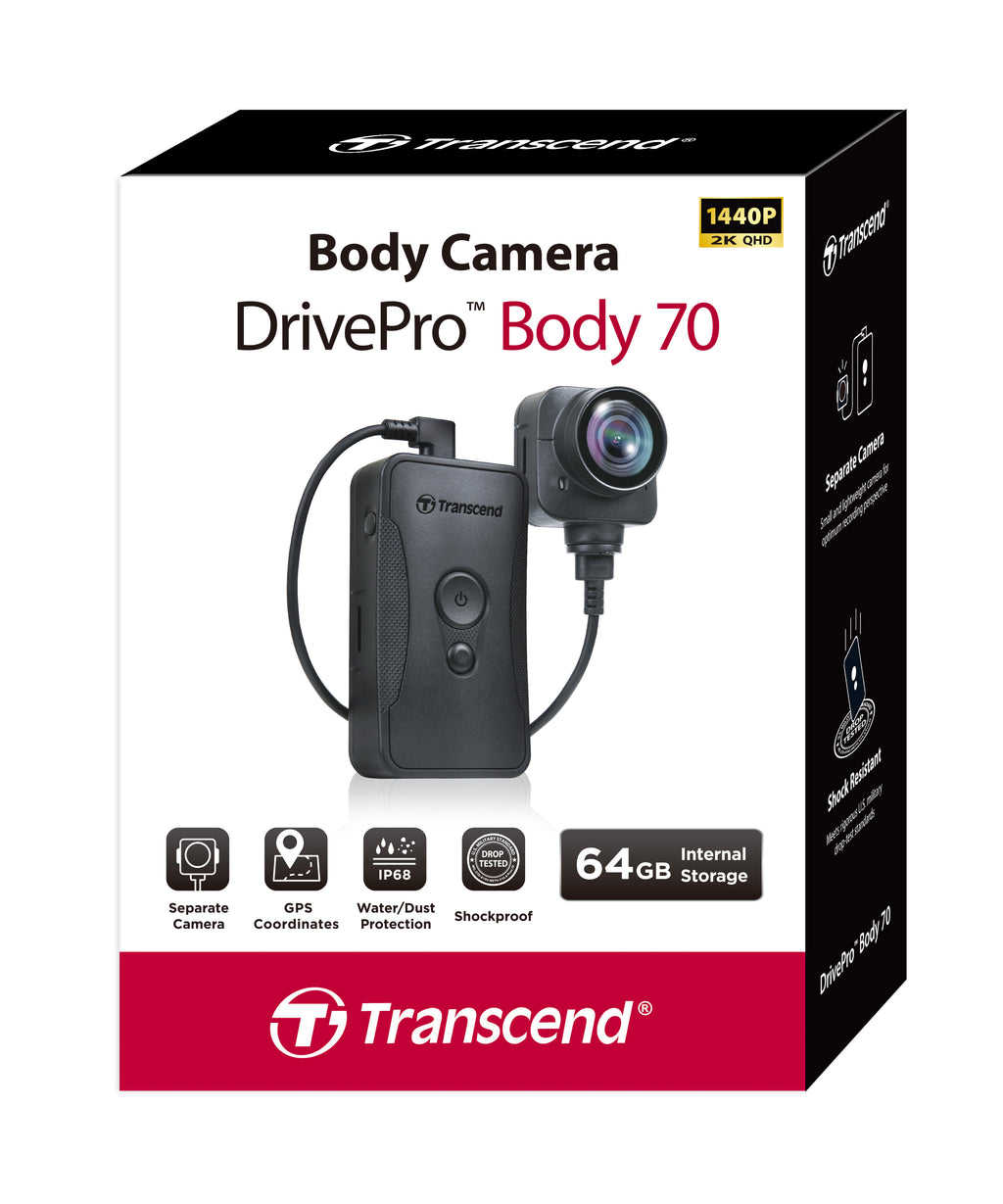 Transcend DrivePro Body 70 64GB 2K QHD Body Camera