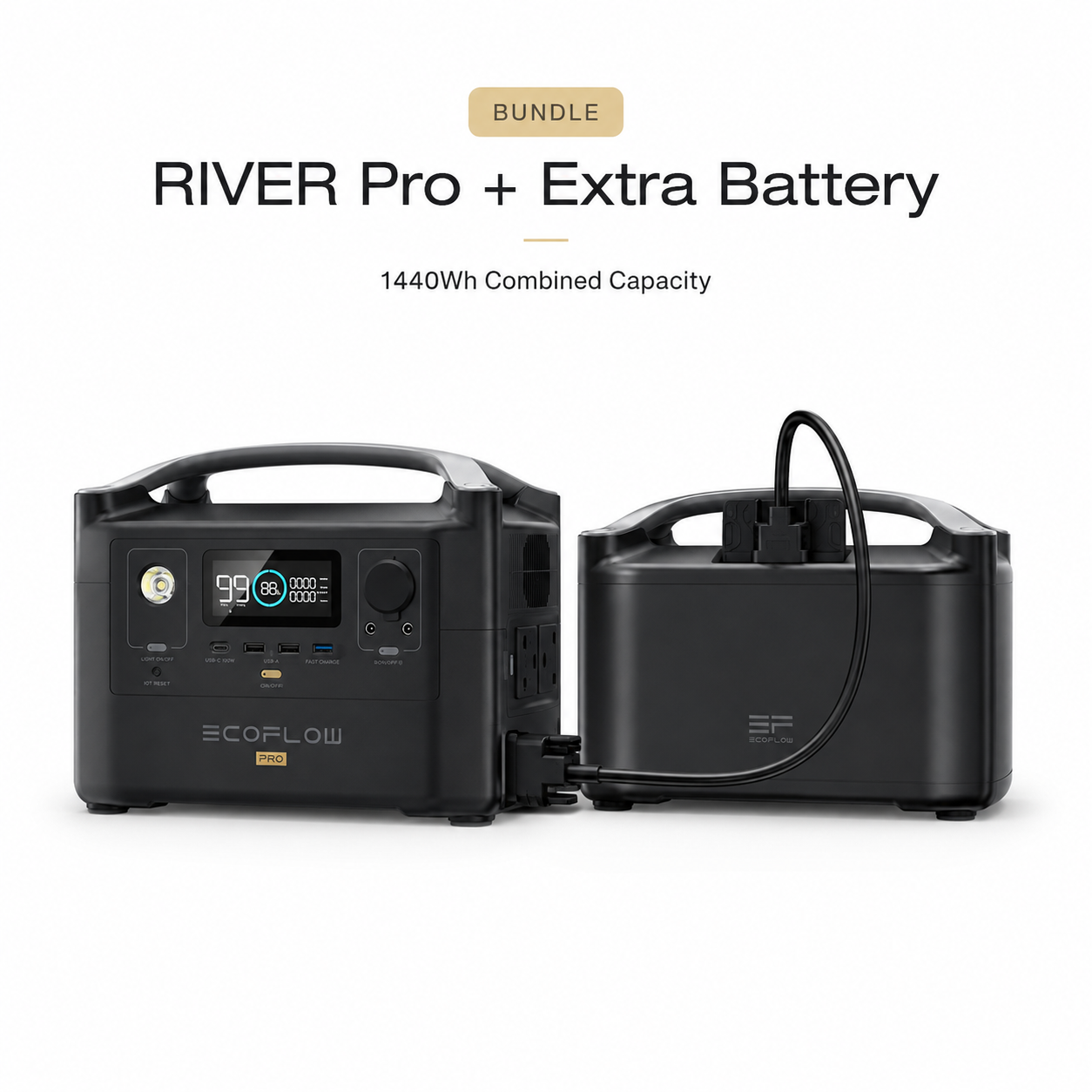 EcoFlow RIVER Pro + Extra Battery 1440Wh Power Station Bundle