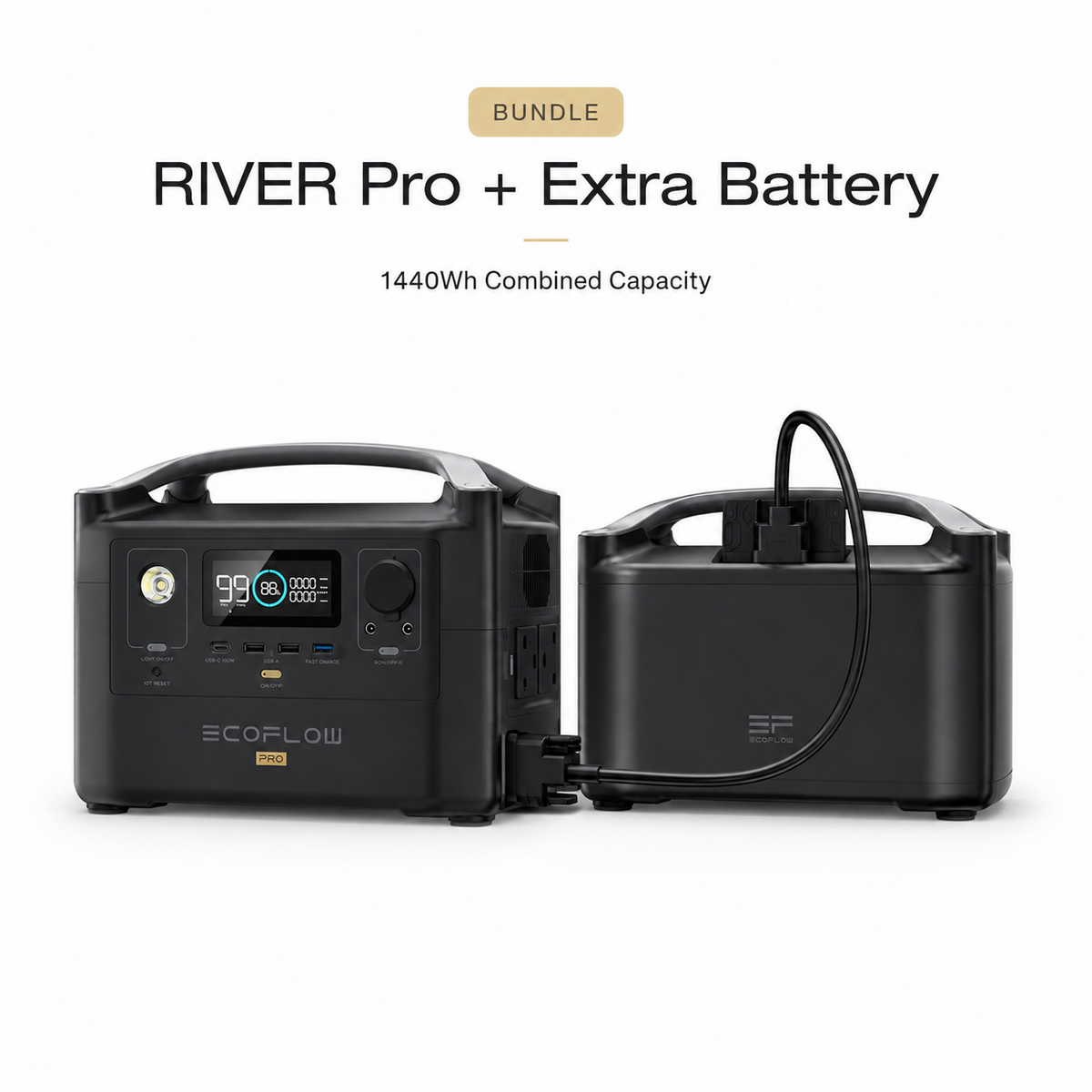 EcoFlow RIVER Pro + Extra Battery 1440Wh Power Station Bundle