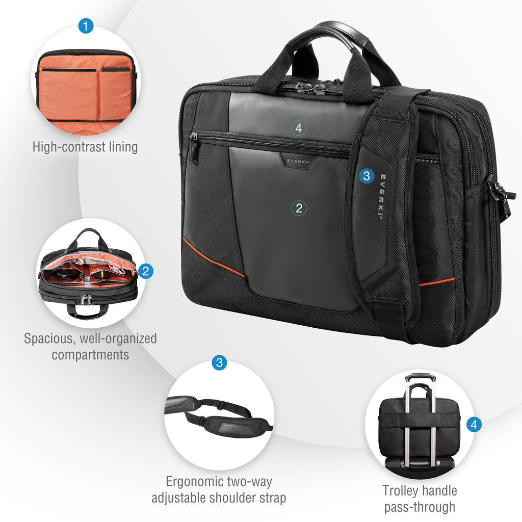 Everki Flight EKB419 16" Travel-Friendly Laptop Briefcase