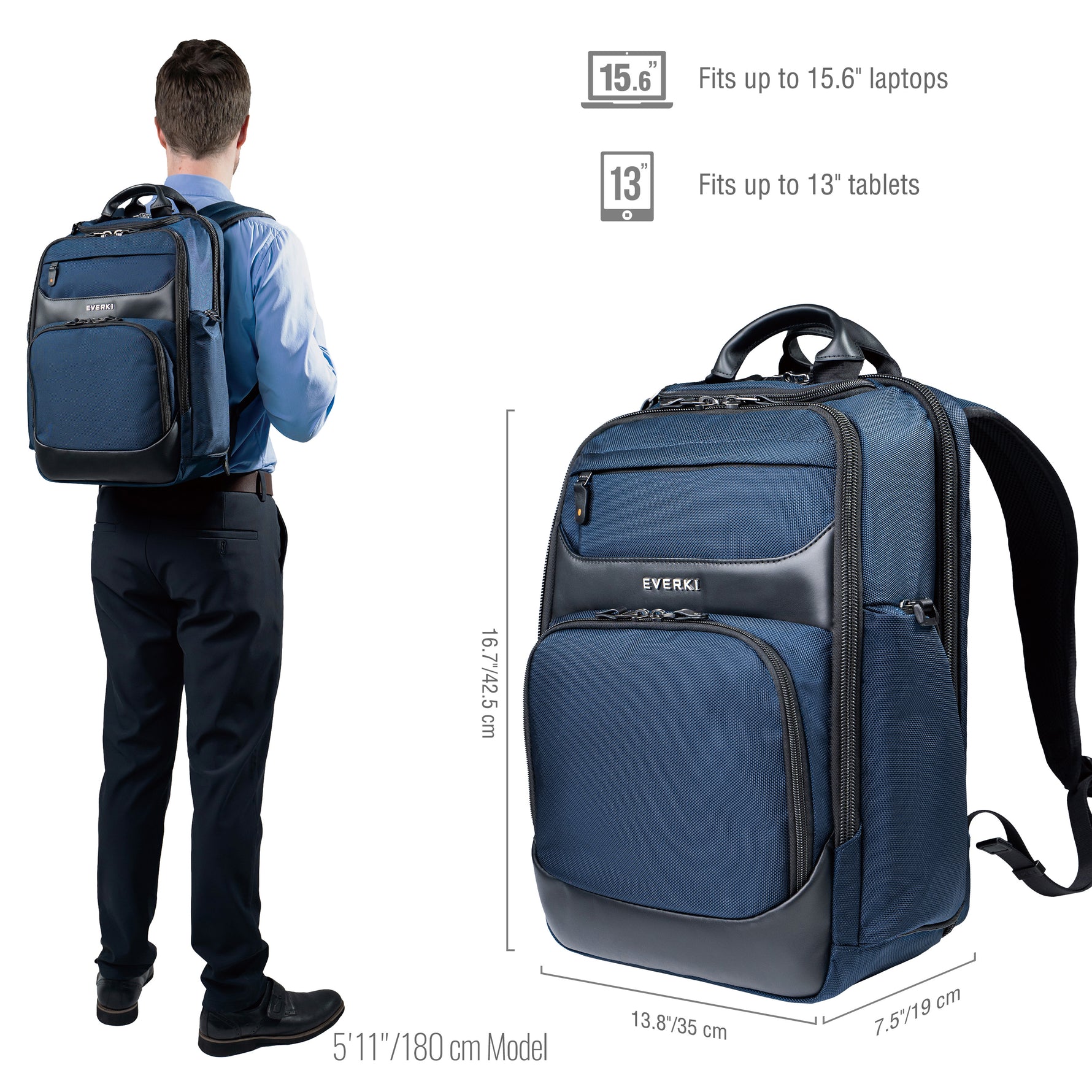 Everki Onyx 132 Navy 15.6" Laptop Backpack - image 2