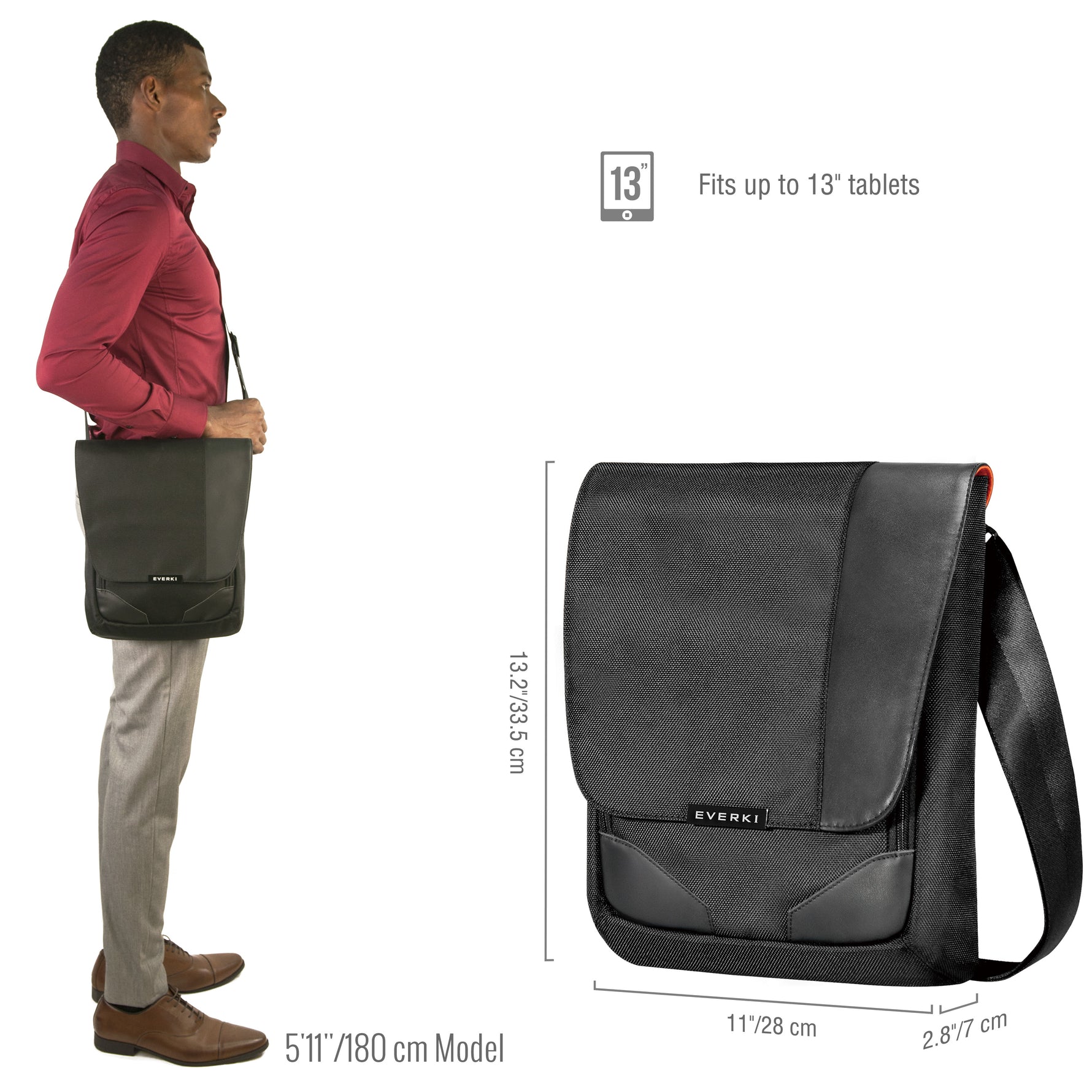 Everki Venue XL EKS622XL 13" Premium RFID Mini Messenger - image 3