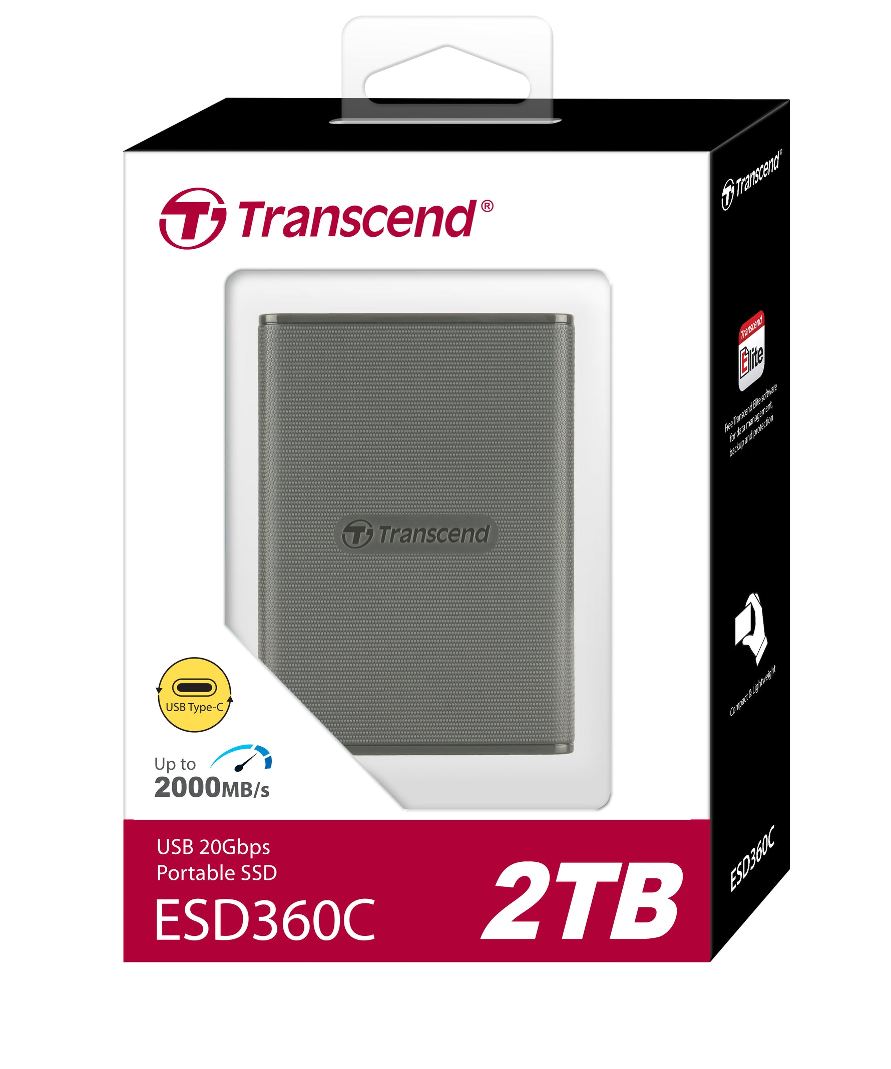 Transcend ESD360C 2TB Portable SSD USB-C 20Gbps Grey