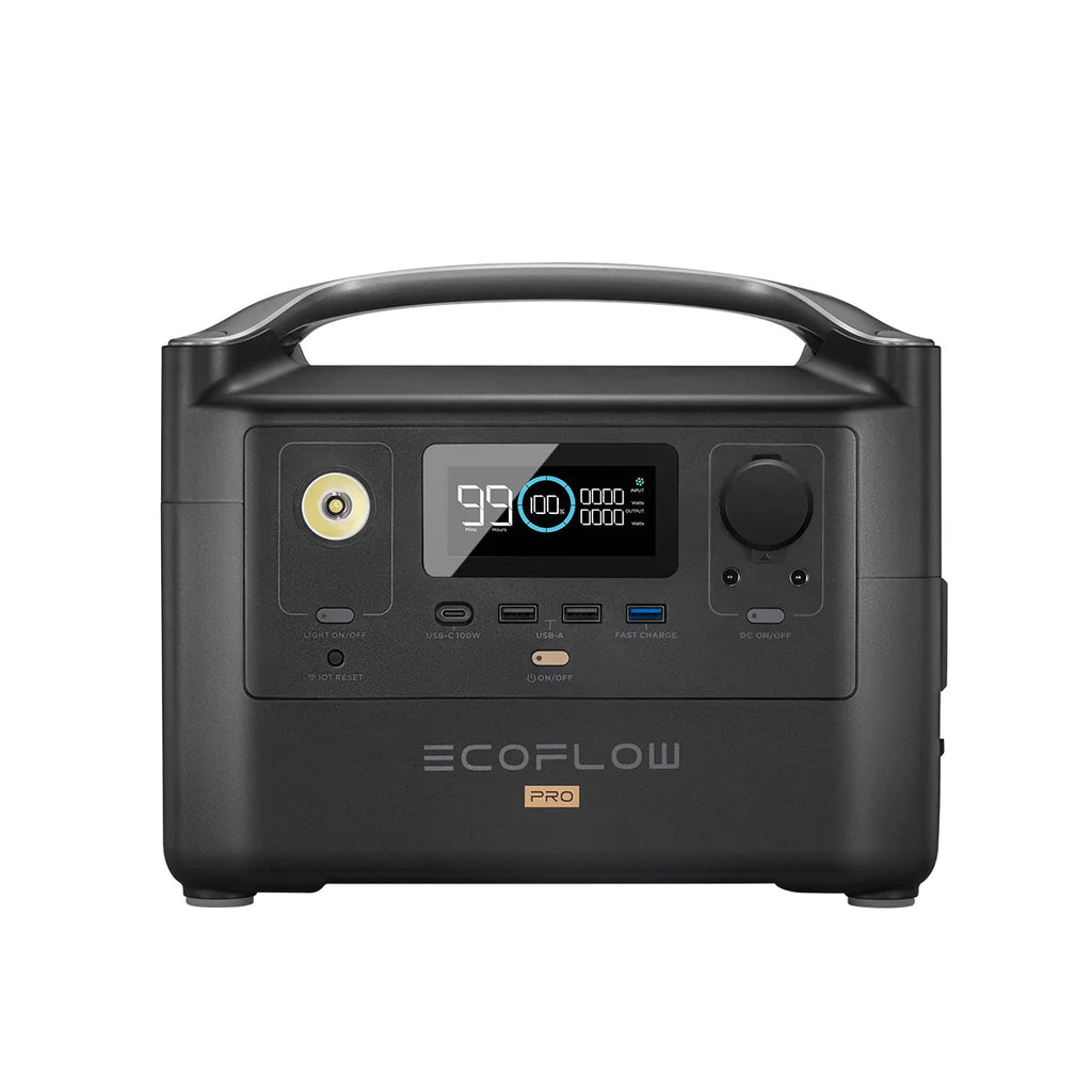 ECOFLOW RIVER PRO Portable Power Station - 720Wh Battery - 600W output; 200W Solar charger. SA Socket