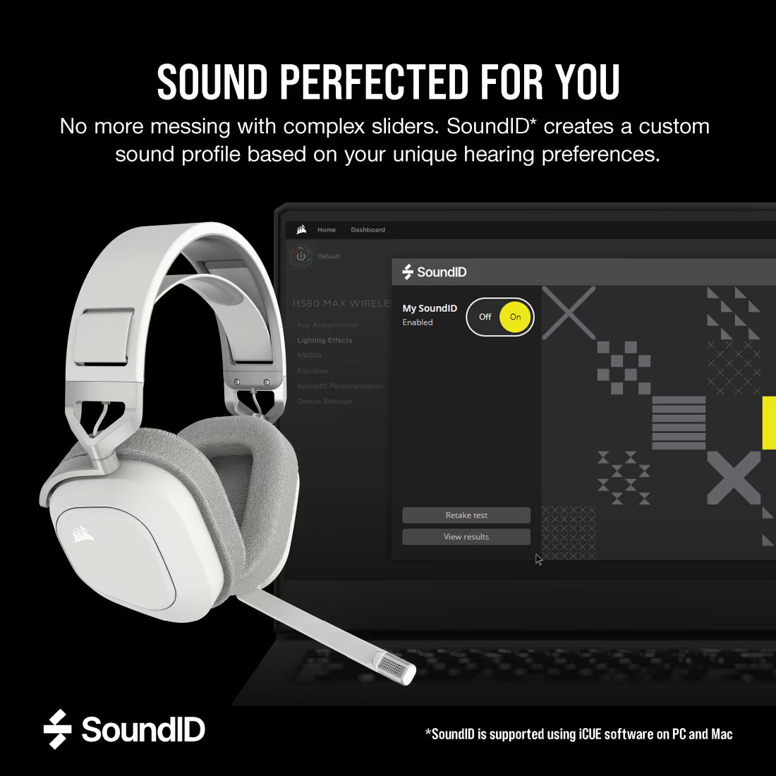 CORSAIR HS80 MAX WIRELESS Gaming Headset White - CA-9011296-AP