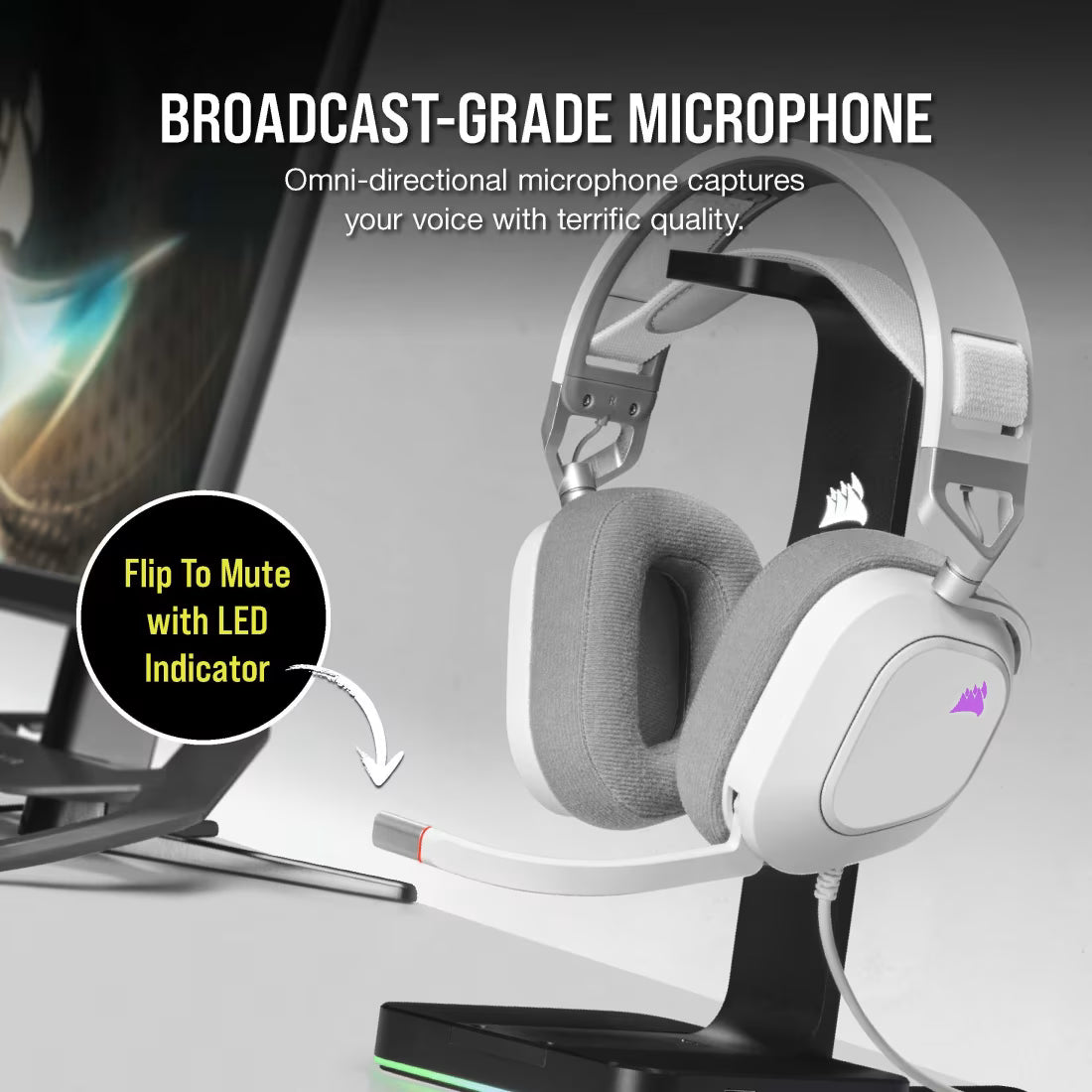 CORSAIR HS80 RGB USB Wired Gaming Headset White - CA-9011238-AP