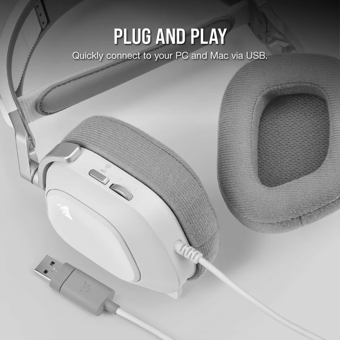 CORSAIR HS80 RGB USB Wired Gaming Headset White - CA-9011238-AP