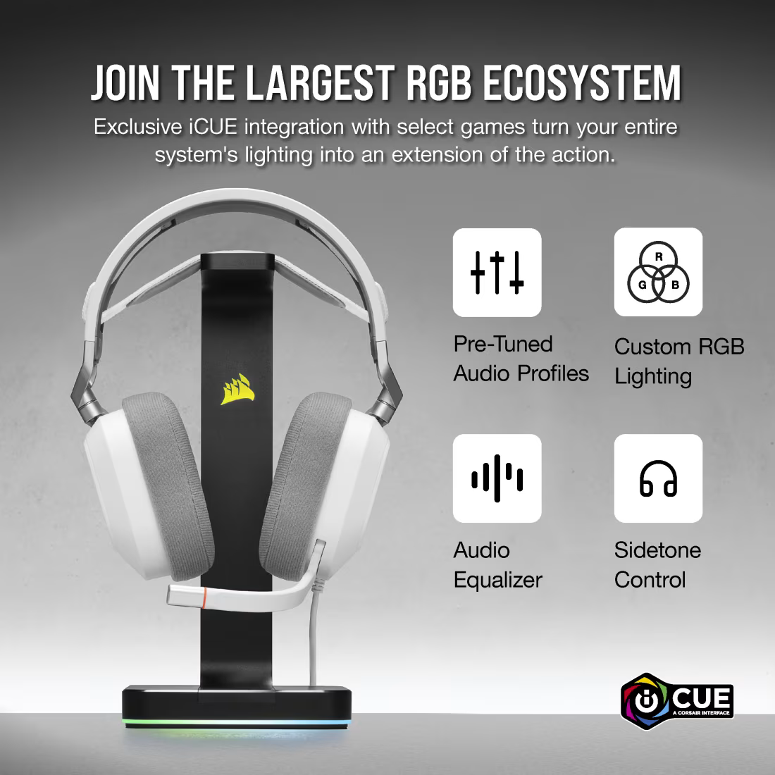 CORSAIR HS80 RGB USB Wired Gaming Headset White - CA-9011238-AP
