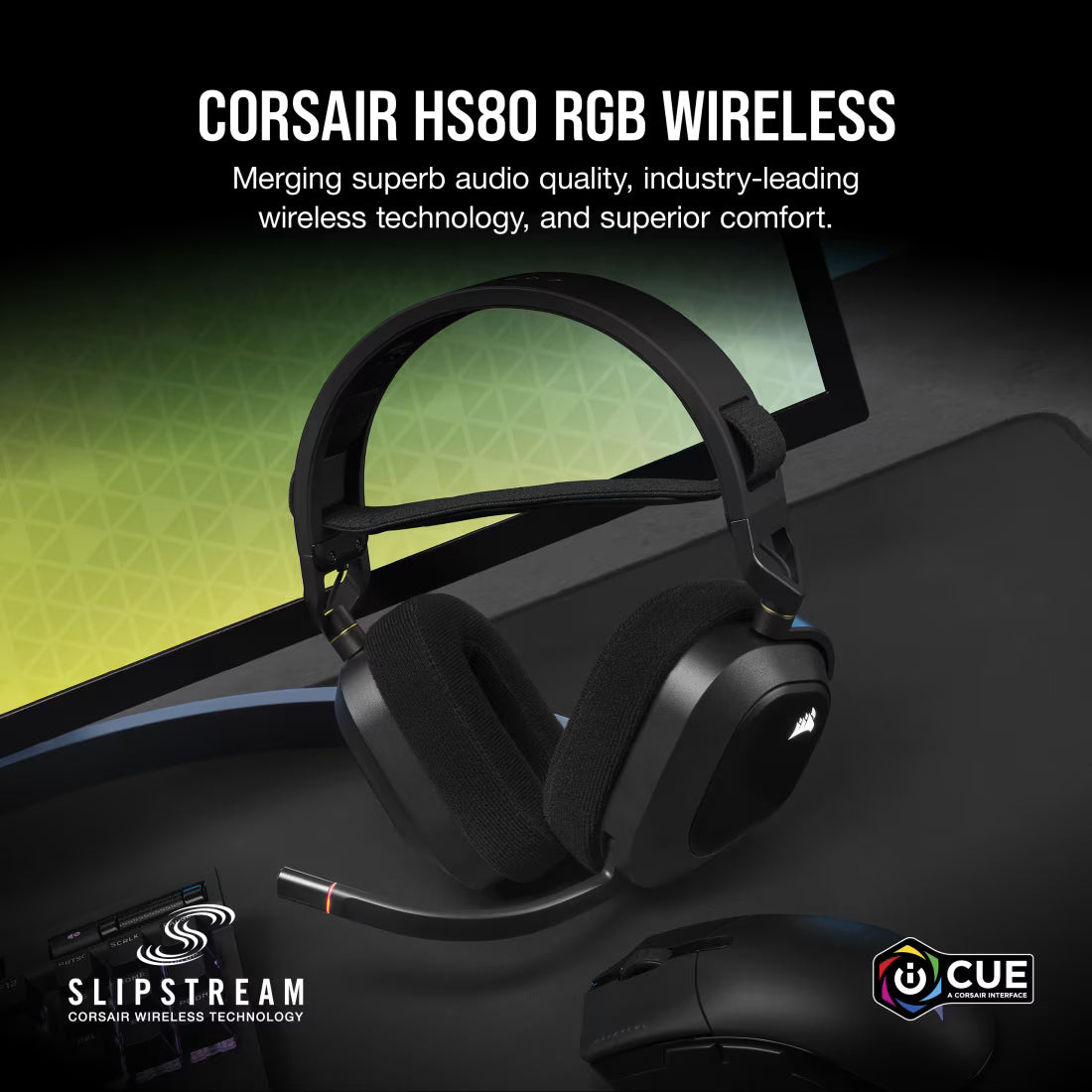 CORSAIR HS80 RGB WIRELESS Gaming Headset Carbon - CA-9011235-AP