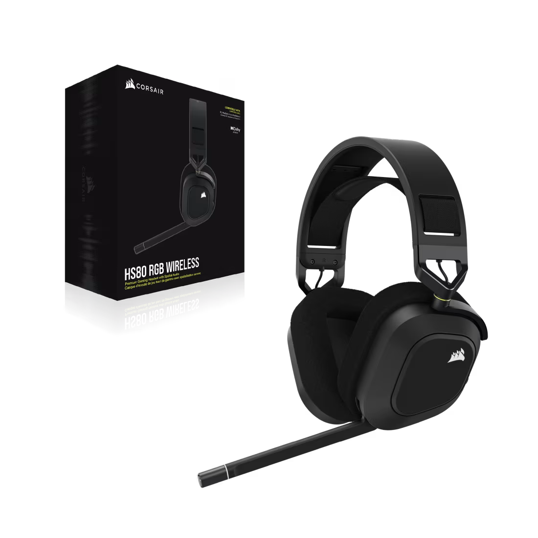 CORSAIR HS80 RGB WIRELESS Gaming Headset Carbon - CA-9011235-AP