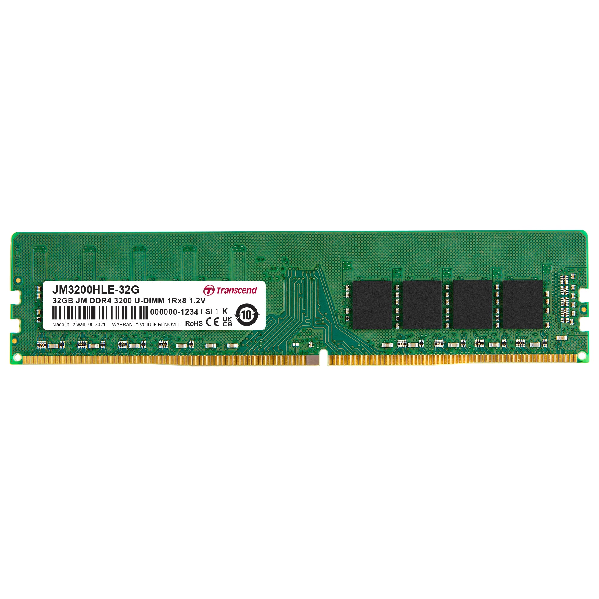 Transcend JetRam 32GB DDR4-3200 U-DIMM Desktop Memory