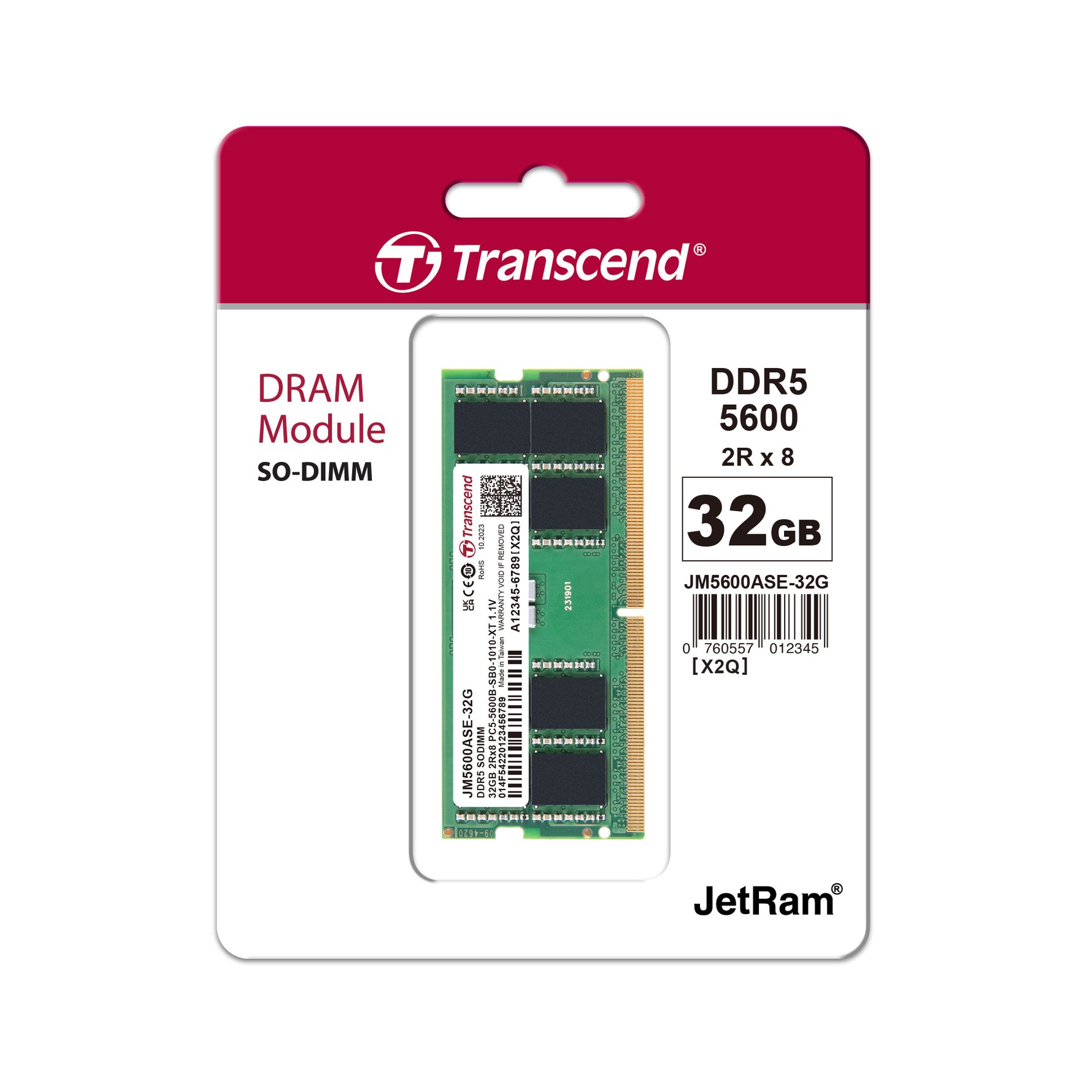 Transcend 32GB DDR5-5600 SO-DIMM Memory