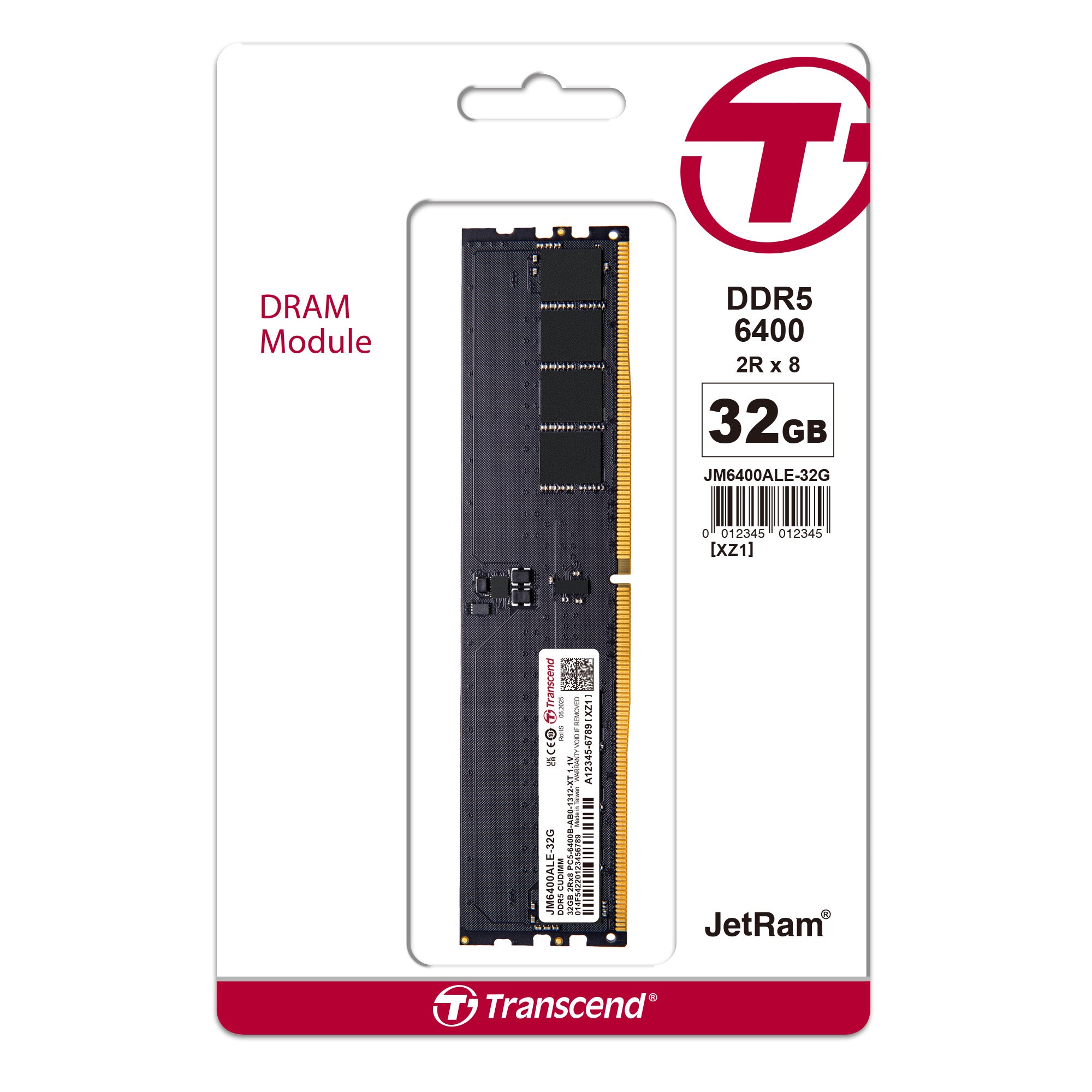 Transcend JetRam 32GB DDR5-6400 CUDIMM Desktop Memory