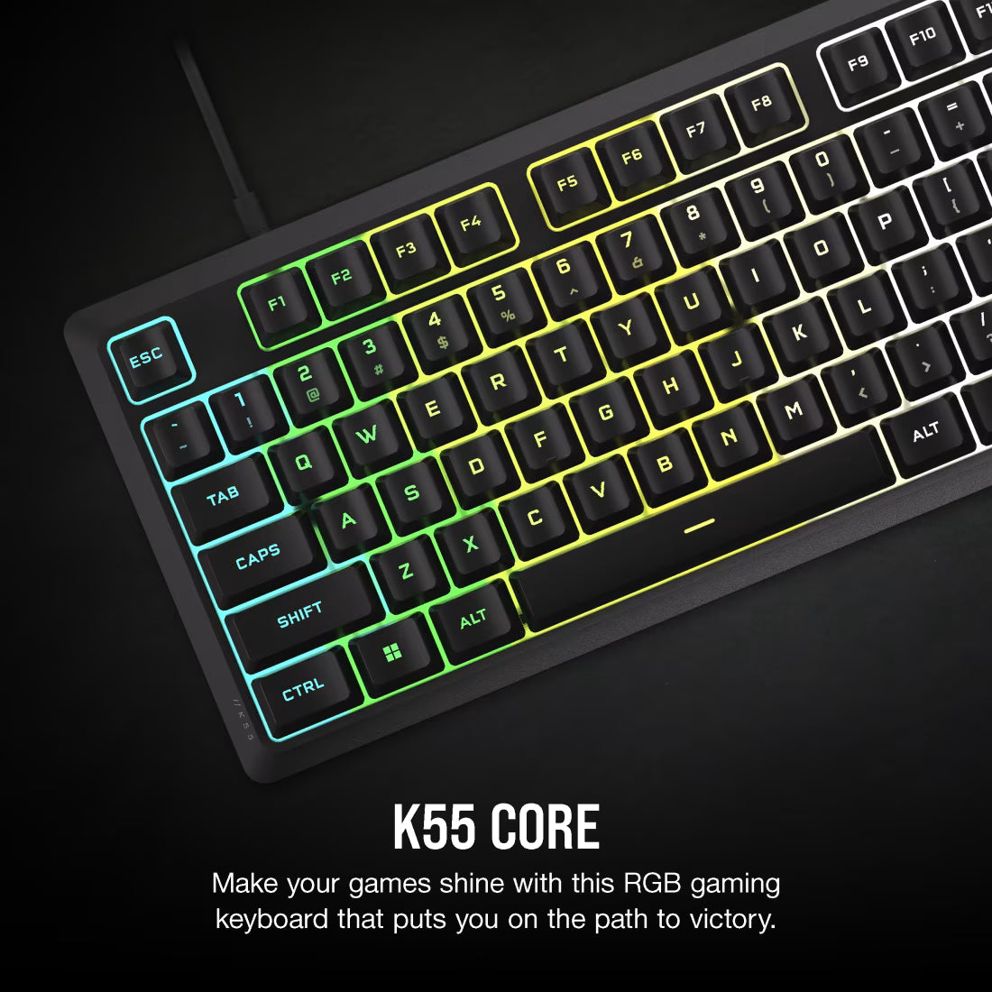 Corsair K55 CORE RGB Gaming Keyboard - Black