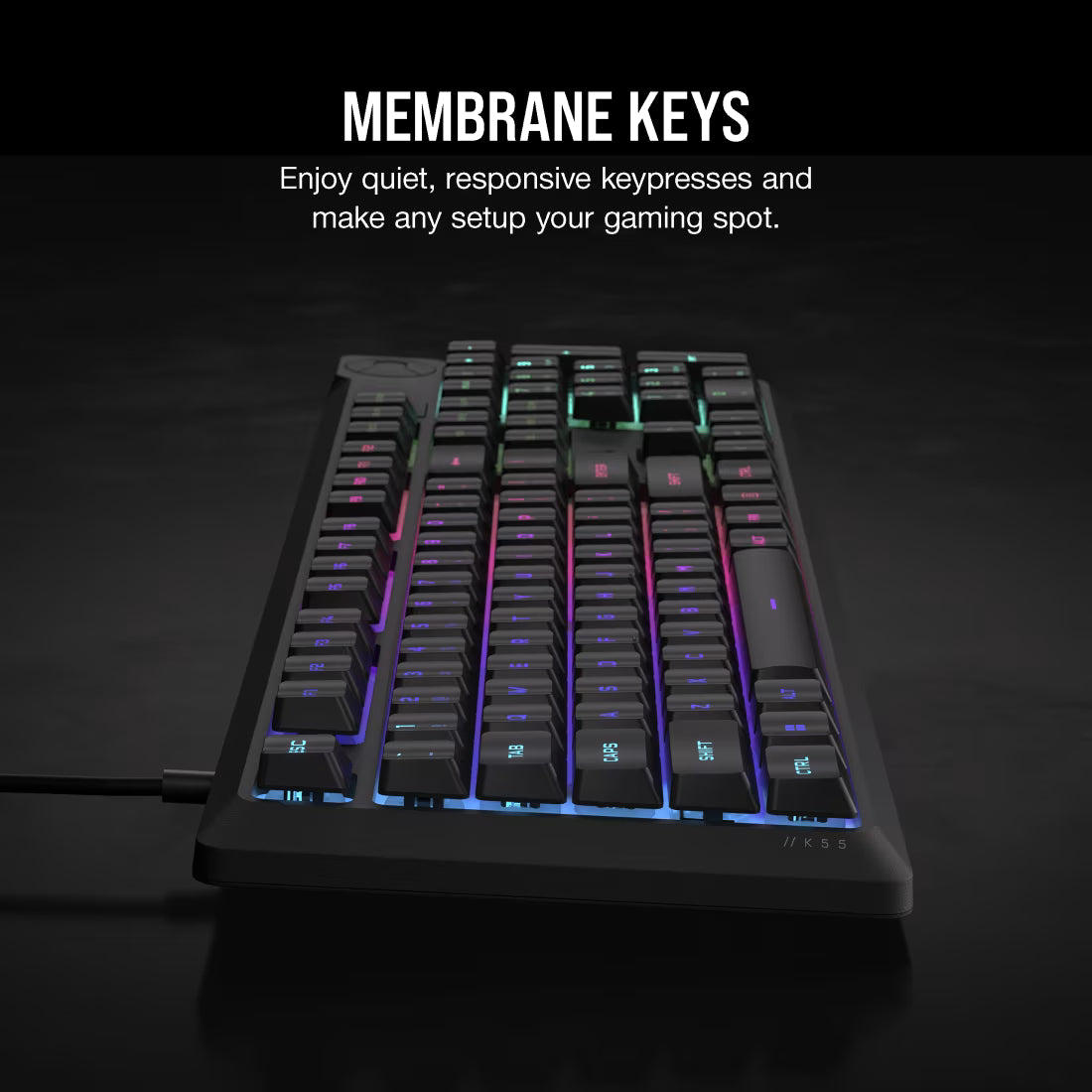 Corsair K55 CORE RGB Gaming Keyboard - Black