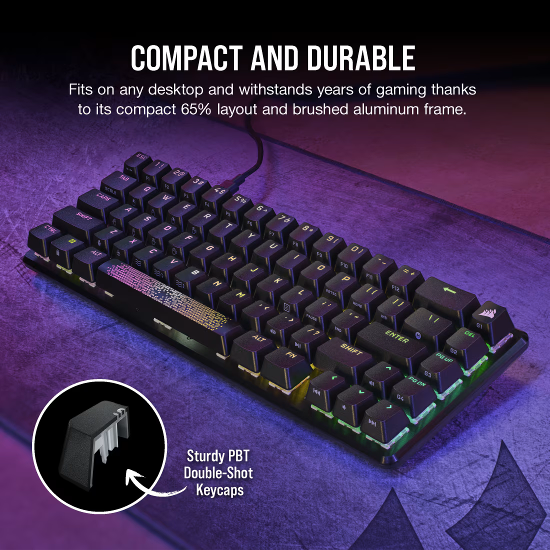 CORSAIR K65 PRO MINI RGB Optical Gaming Keyboard - CH-91A401A-NA