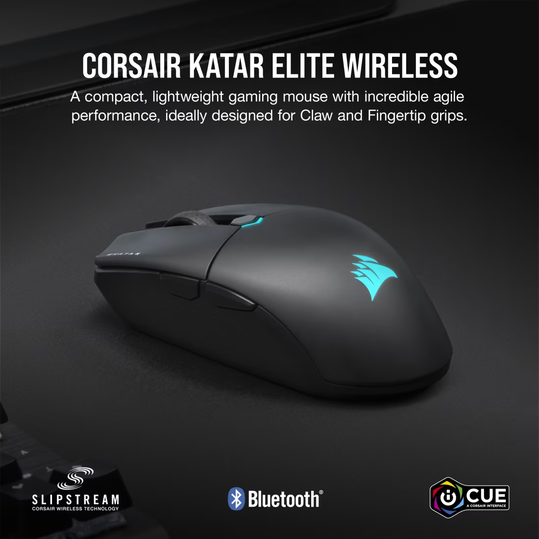 Corsair Wireless Mouse - Katar Elite RGB Gaming Mouse - Mouse for Laptop