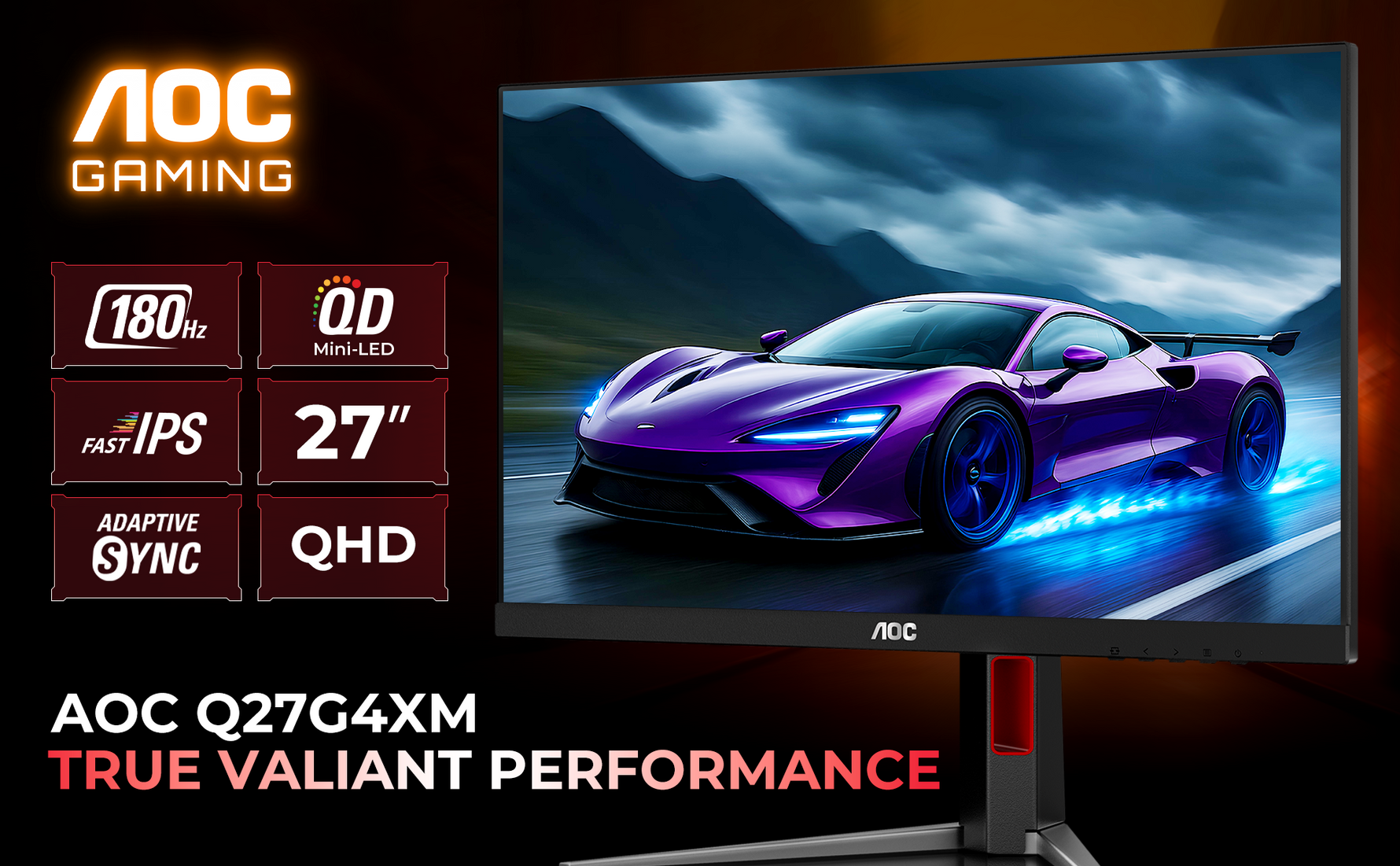 AOC Q27G4XM 27-Inch QHD Mini-LED Gaming Monitor - 180Hz 1ms HDR1000 - image 5