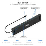 RCT SD-13B 13-in-1 USB-C Docking Station with MST and 100W PD