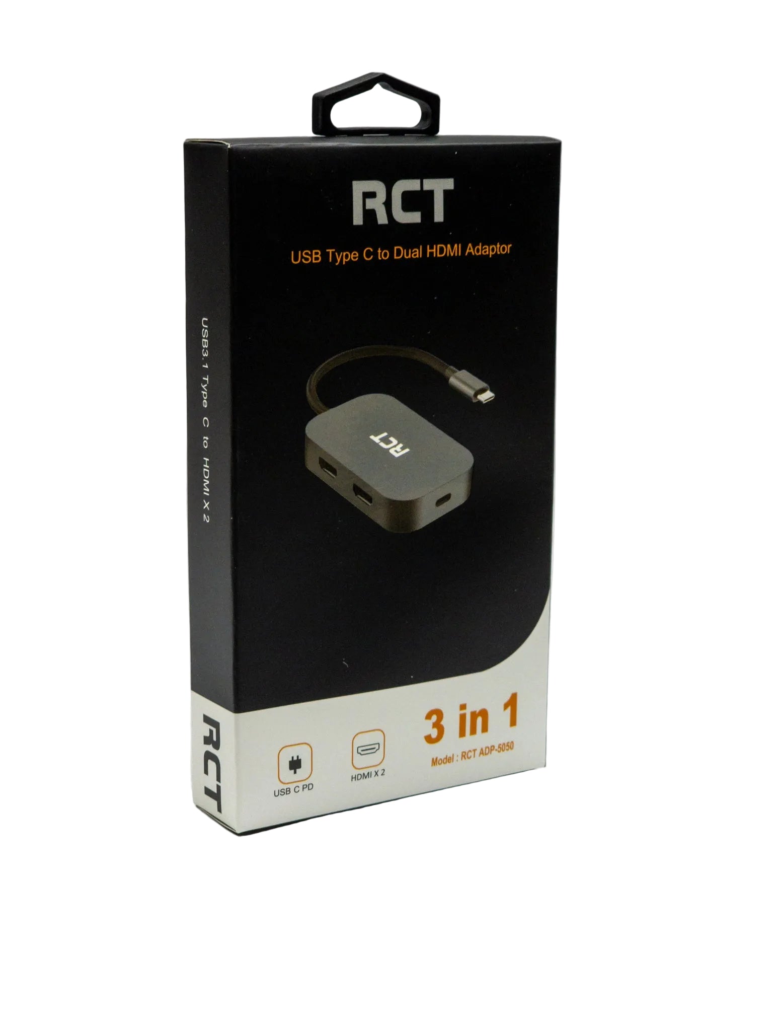 RCT ADP-5050 Compact USB Type-C 3-in-1 Hub with Dual HDMI & PD - image 5