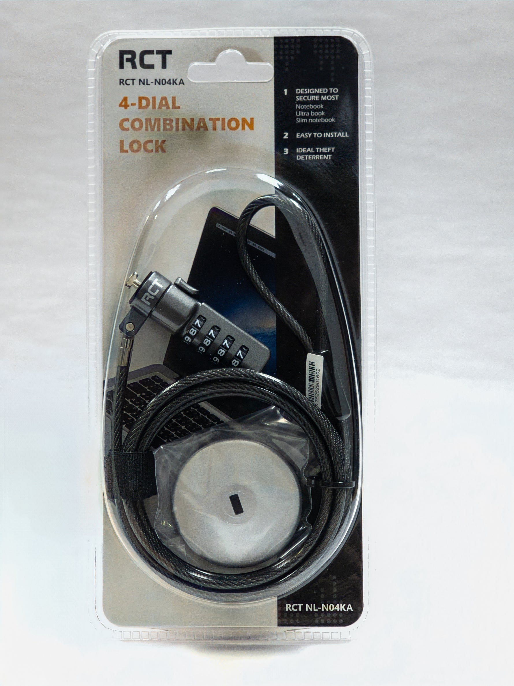 RCT NL-N04KA 4-Dial Combination Notebook Security Lock - image 10