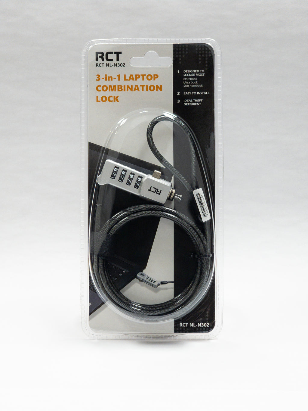 RCT NL-N302 3-in-1 Combination Notebook Security Lock