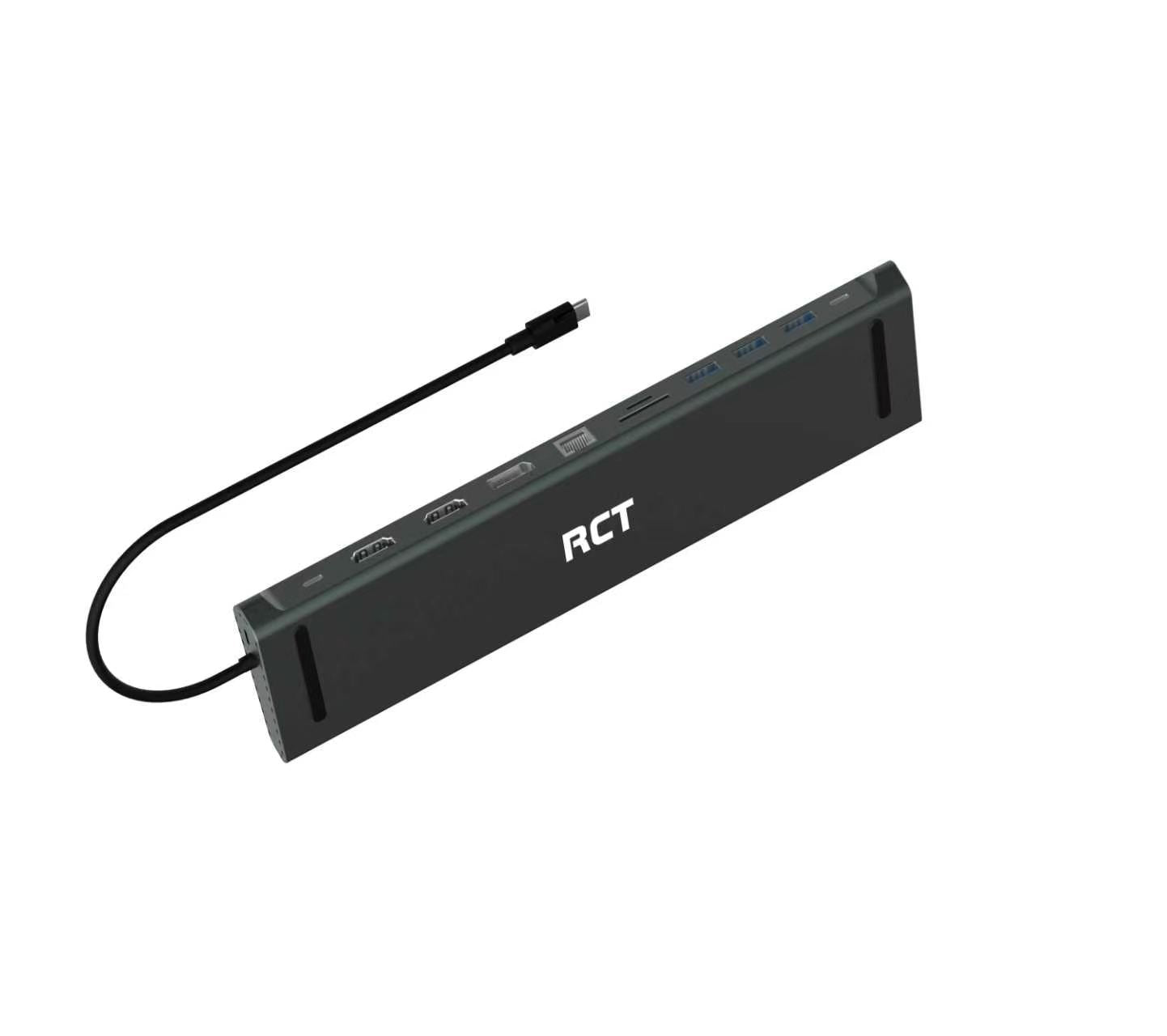 RCT SD-13B 13-in-1 USB-C Docking Station with Dual HDMI, DisplayPort and 100W PD