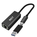 RCT USB-C to Gigabit Ethernet Adapter with USB-A Converter
