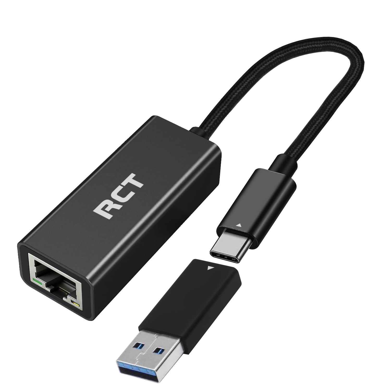 RCT USB-C to Gigabit Ethernet Adapter with USB-A Converter
