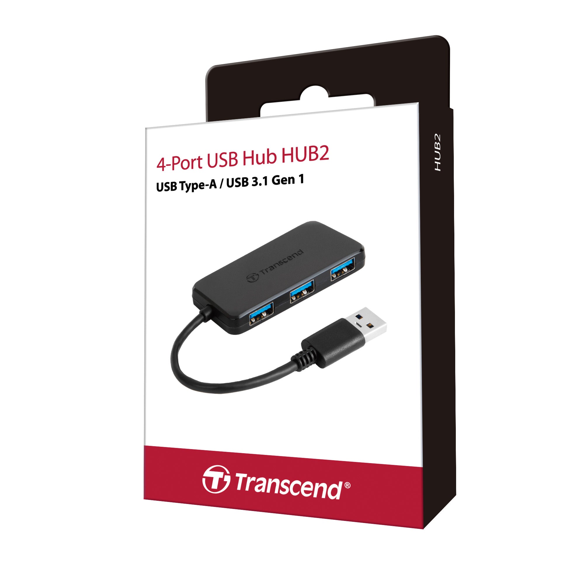 Transcend HUB2 4-Port USB 3.1 Gen 1 Hub Black