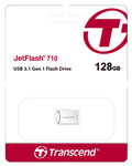 Transcend JetFlash 710S 128GB USB 3.1 Gen 1 Flash Drive Silver
