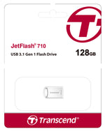 Transcend JetFlash 710S 128GB USB 3.1 Gen 1 Flash Drive Silver