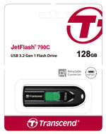 Transcend JetFlash 790C 128GB USB-C Flash Drive Black