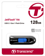 Transcend JetFlash 790 128GB USB 3.1 Gen 1 Flash Drive Black