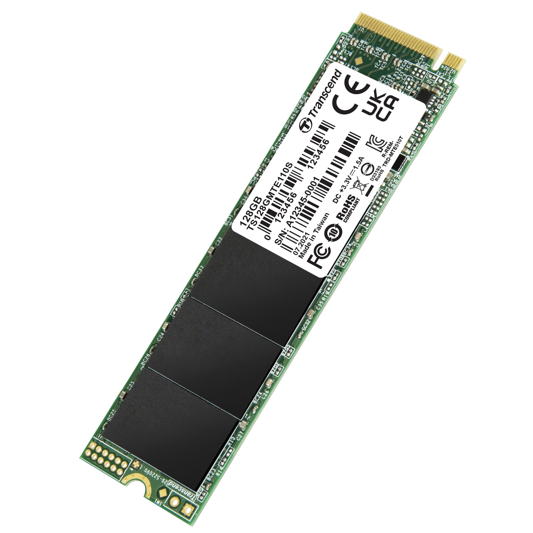 Transcend MTE110S 128GB M.2 2280 PCIe Gen3x4 NVMe SSD - image 2