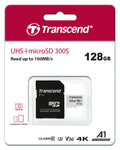 Transcend 300S 128GB microSDXC UHS-I U3 V30 A1 Memory Card with Adapter