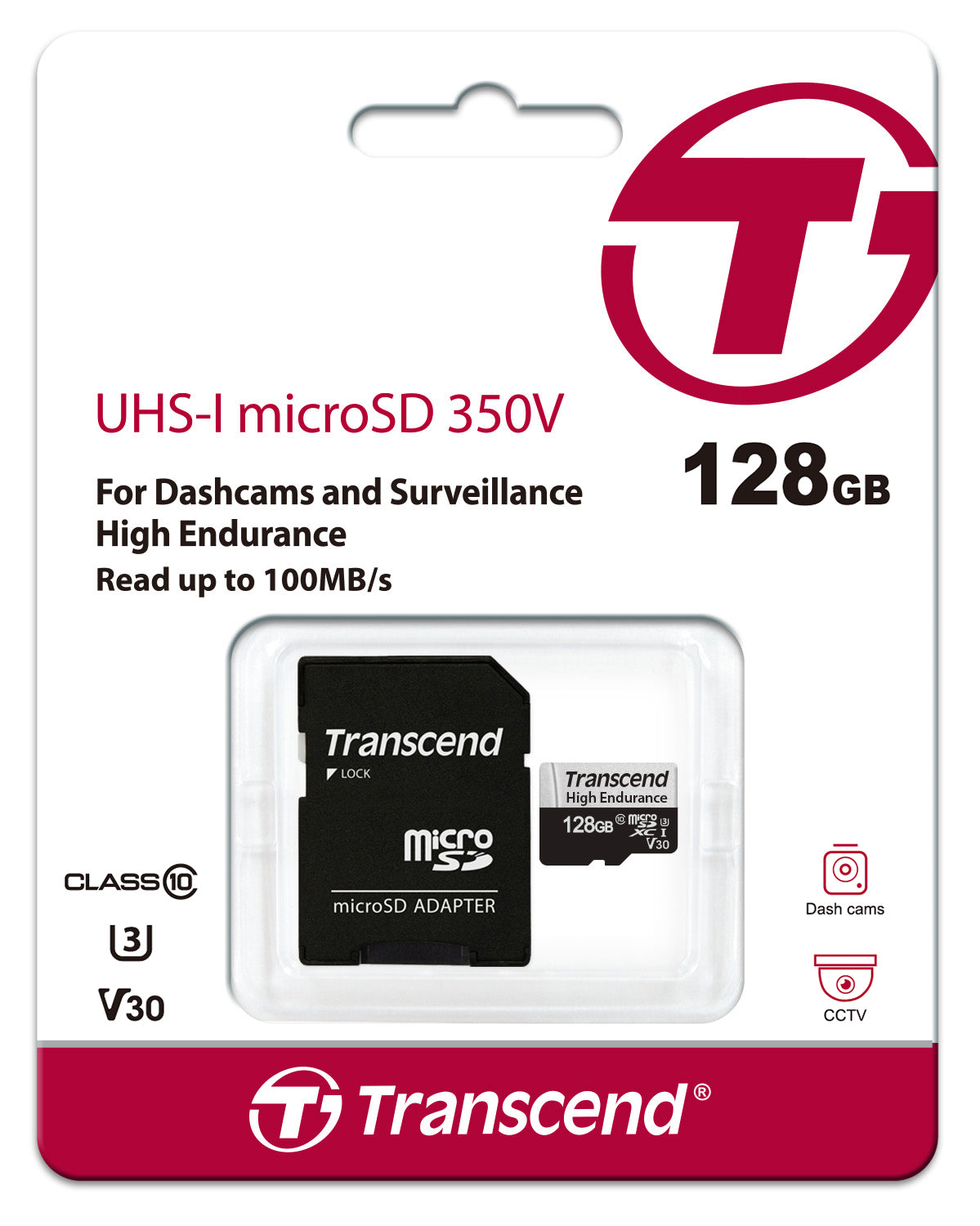 Transcend 350V 128GB High Endurance microSDXC U3 V30 Memory Card