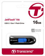 Transcend JetFlash 790 16GB USB 3.1 Gen 1 Flash Drive Black