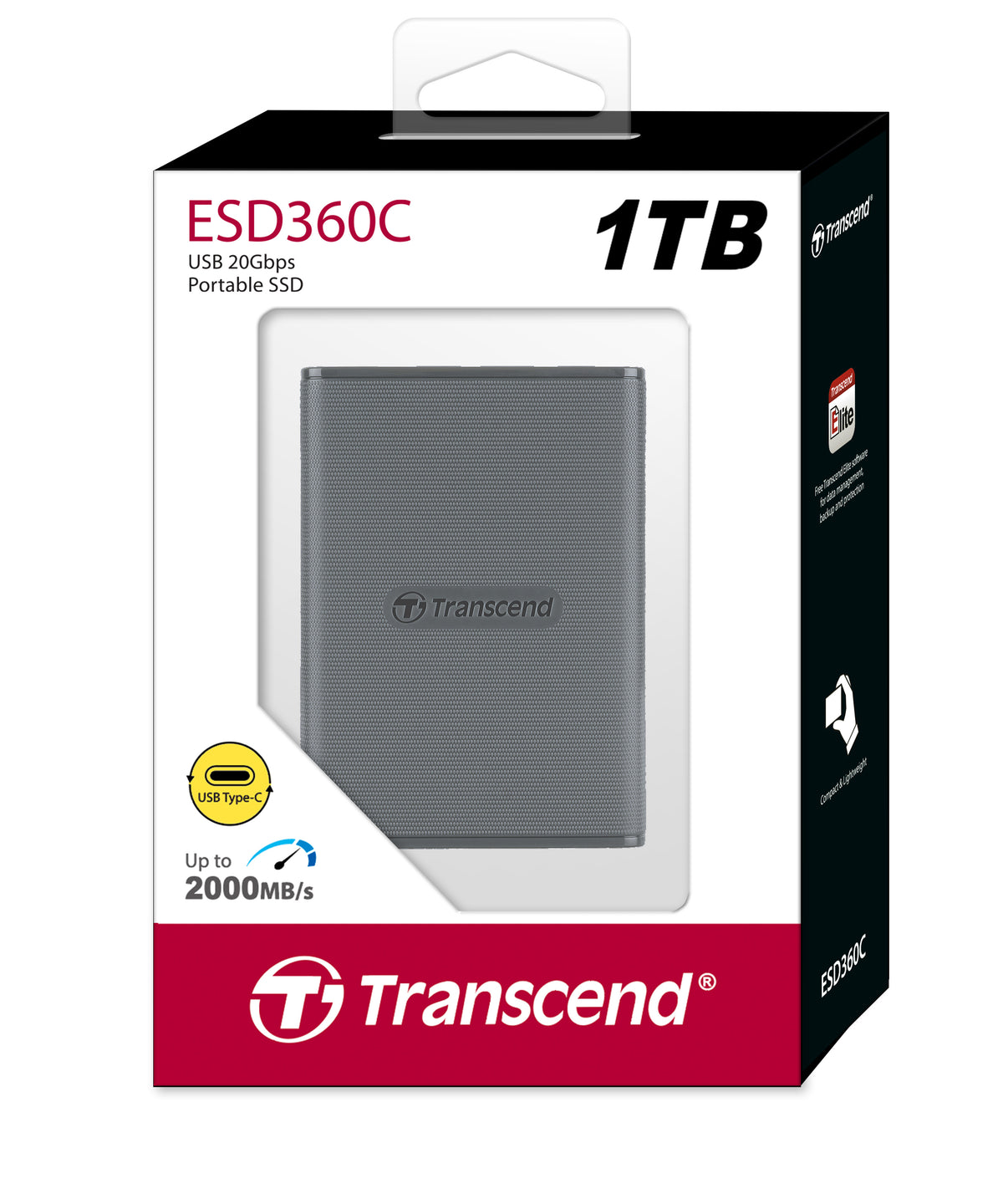 Transcend ESD360C 1TB Portable SSD USB-C 20Gbps Grey