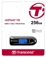 Transcend JetFlash 790 256GB USB 3.1 Gen 1 Flash Drive Black