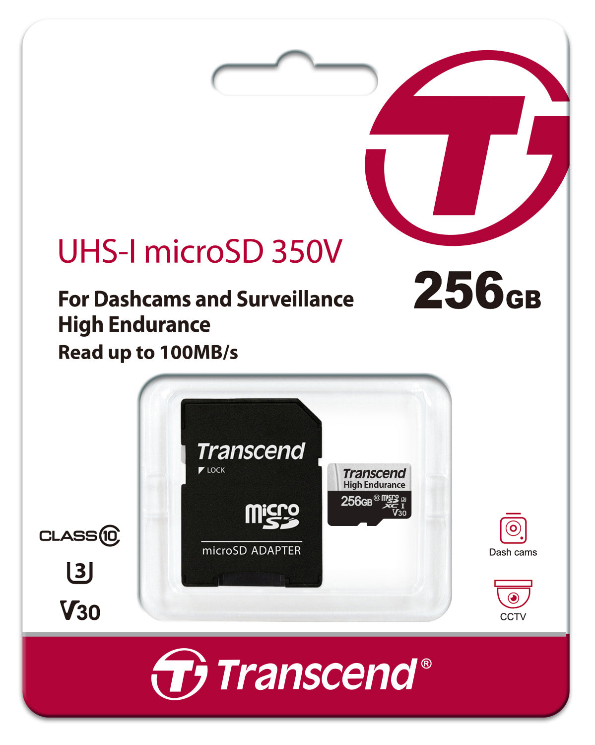Transcend 350V 256GB microSDXC High Endurance Memory Card